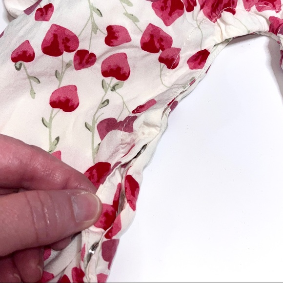 Jessica Simpson toddler one-piece outfit, cream with red flower petals all over - Picture 10 of 12